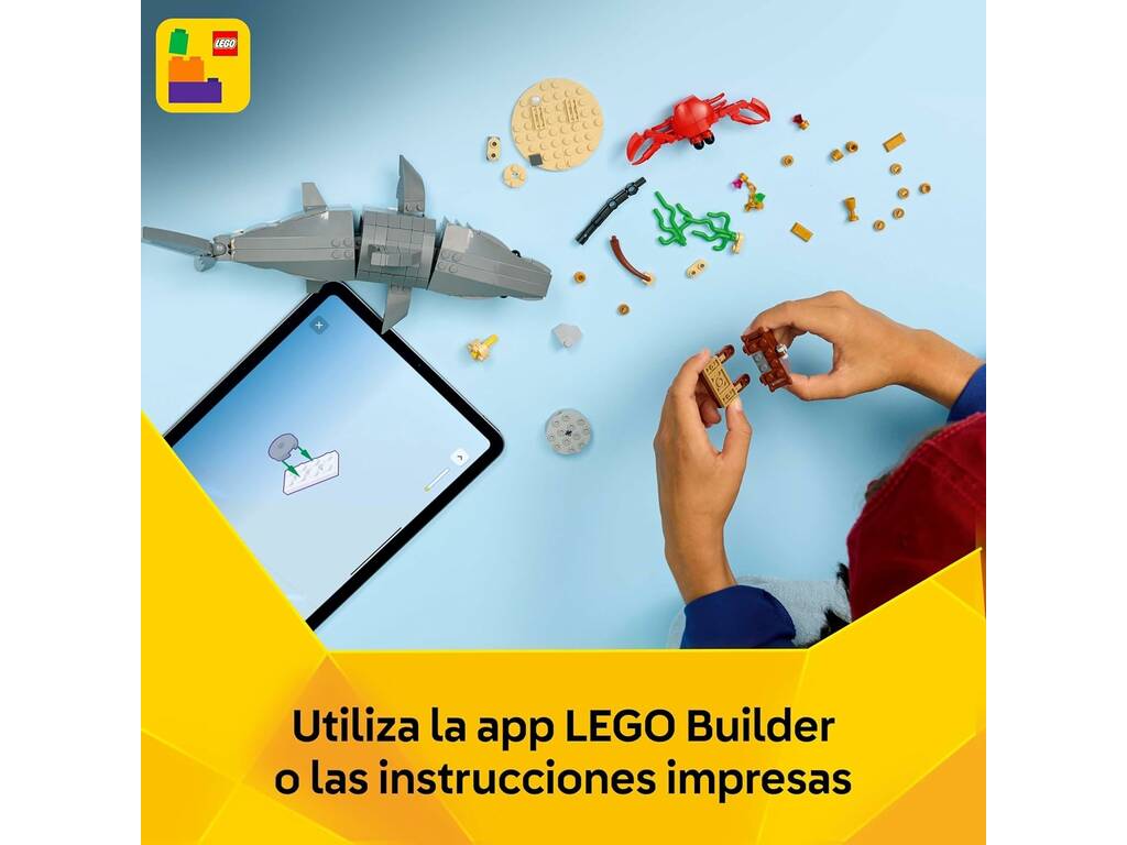 Lego Creator 3 in 1 Squalo feroce con scrigno del tesoro