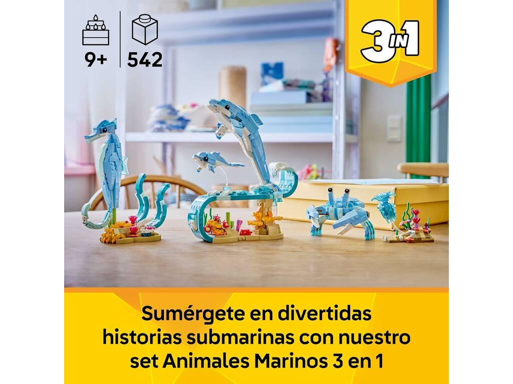 Lego Creator 3 in 1 Animali marini: Bellissimi delfini