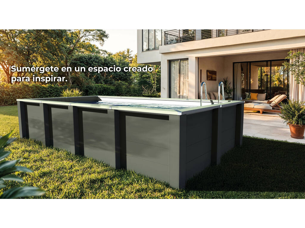 Piscina rettangolare in composito 595 x 315 x 126 cm Gre KPCOR60T
