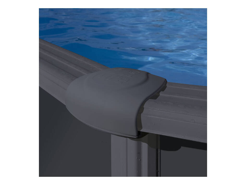 Piscine ronde aspect anthracite 460 x 132 cm Gre KITPR458GY