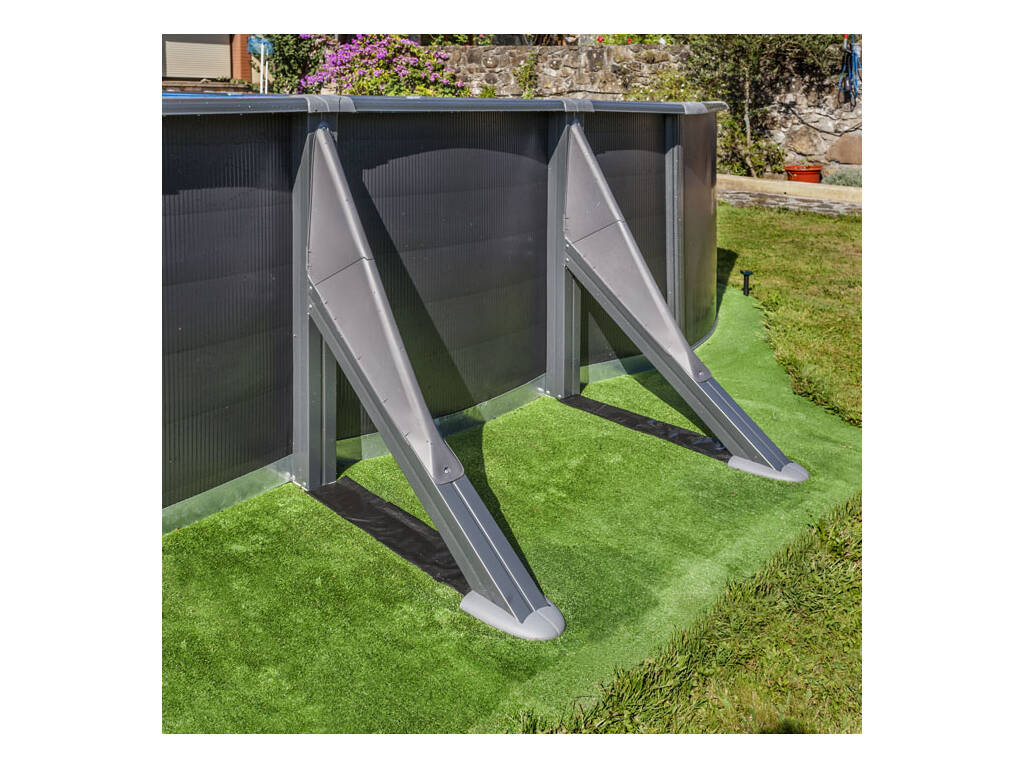 Piscine ovale aspect anthracite 500 x 300 x 120 cm Gre KIT500GY