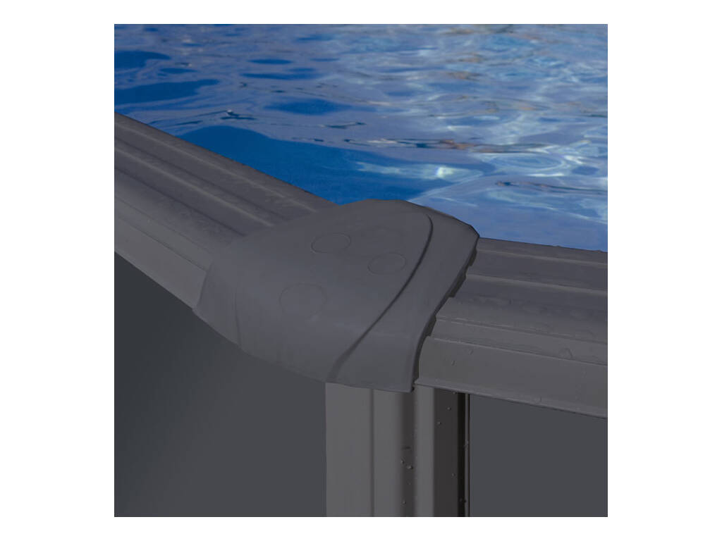 Piscine ronde aspect anthracite 460 x 120 cm Gre KIT460GY