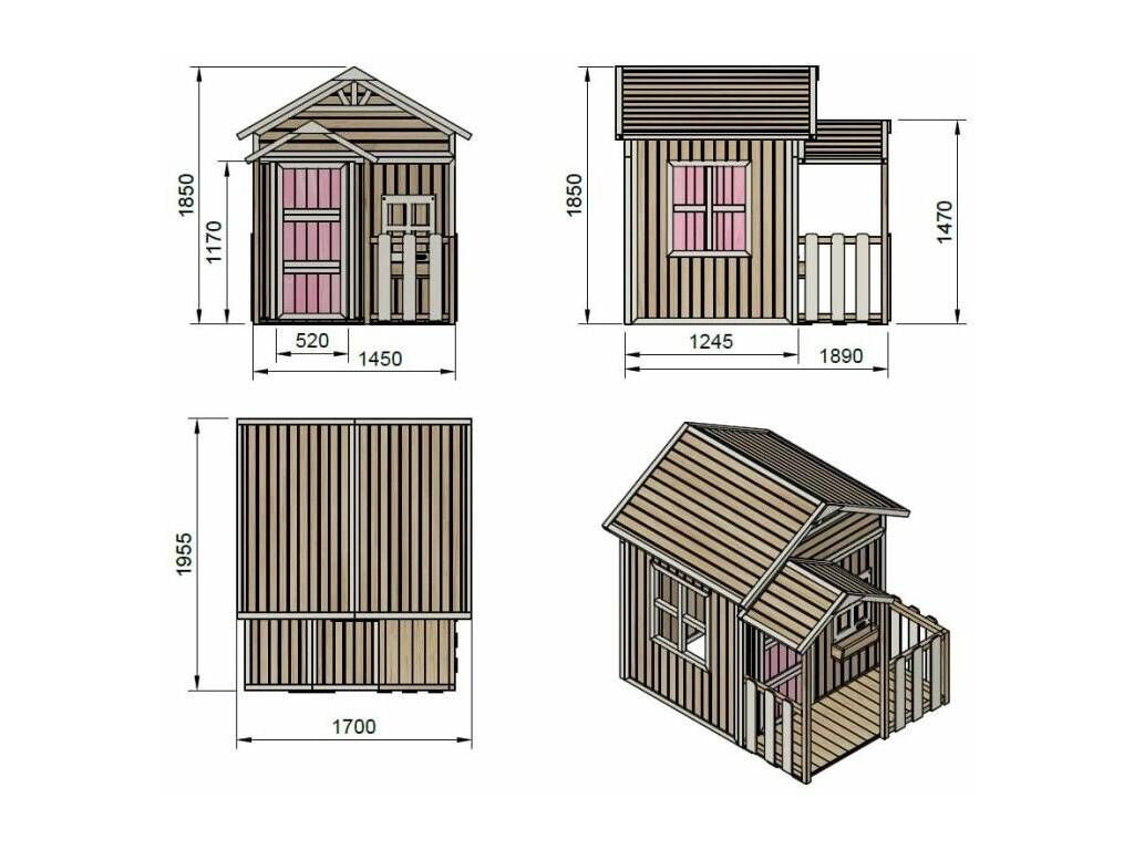 Maisonnette en bois Olden 184 x 170 x 200 cm Masgames MA800590X