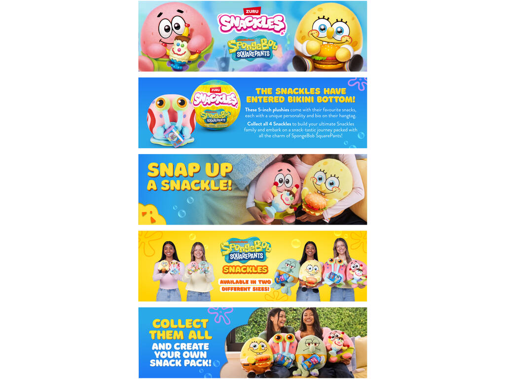  Zuru Snackles SpongeBob Surprise Bola de Peluche Série 1 