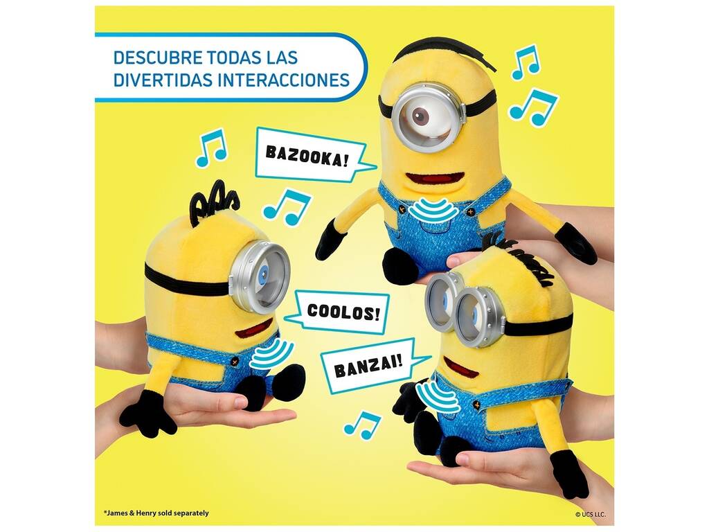 Minions & Monsters Peluche Puppetronics Dick de 21 cm con Sonidos y Acciones Realistas