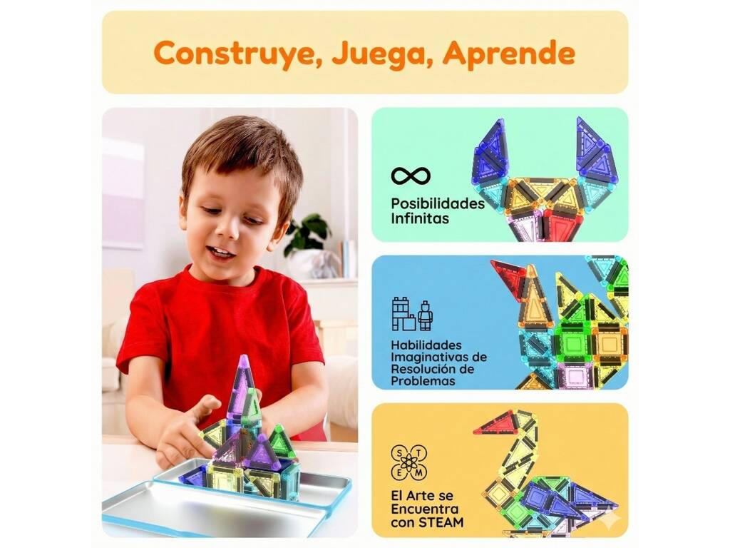 Picasso Tiles Mini Circuito de Canicas Magnético de 60 Piezas