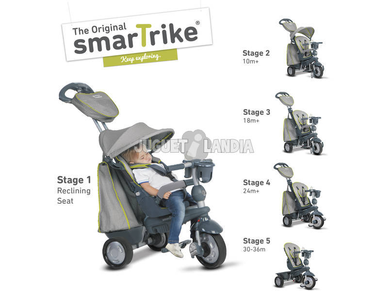 Triciclo Smart Trike Explorer 5 in 1 Grigio