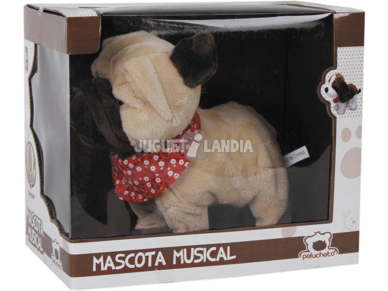 Petit chien mascotte Musical 27 cm avec mouvement