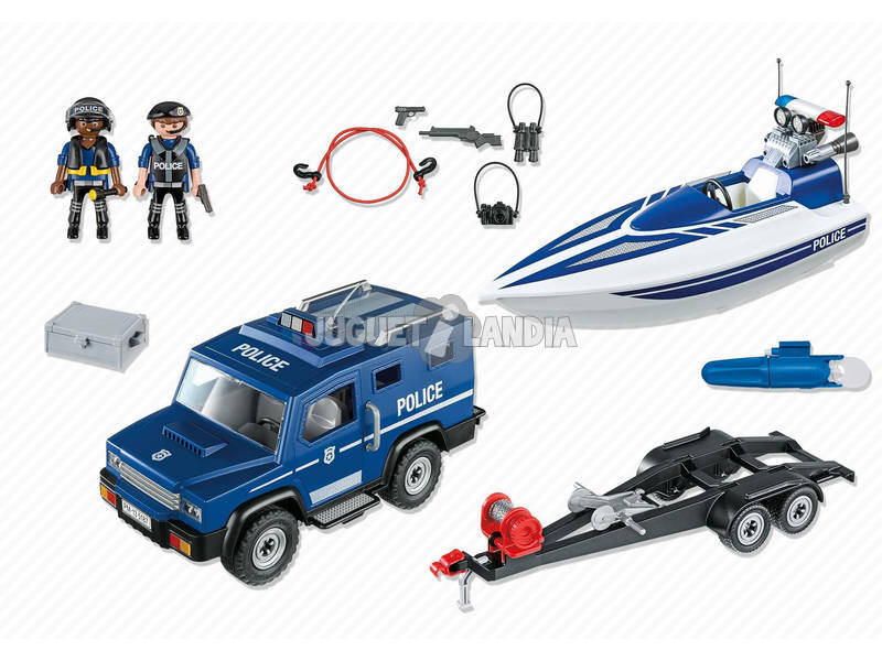 Playmobil Coche de Policía con Lancha 5187